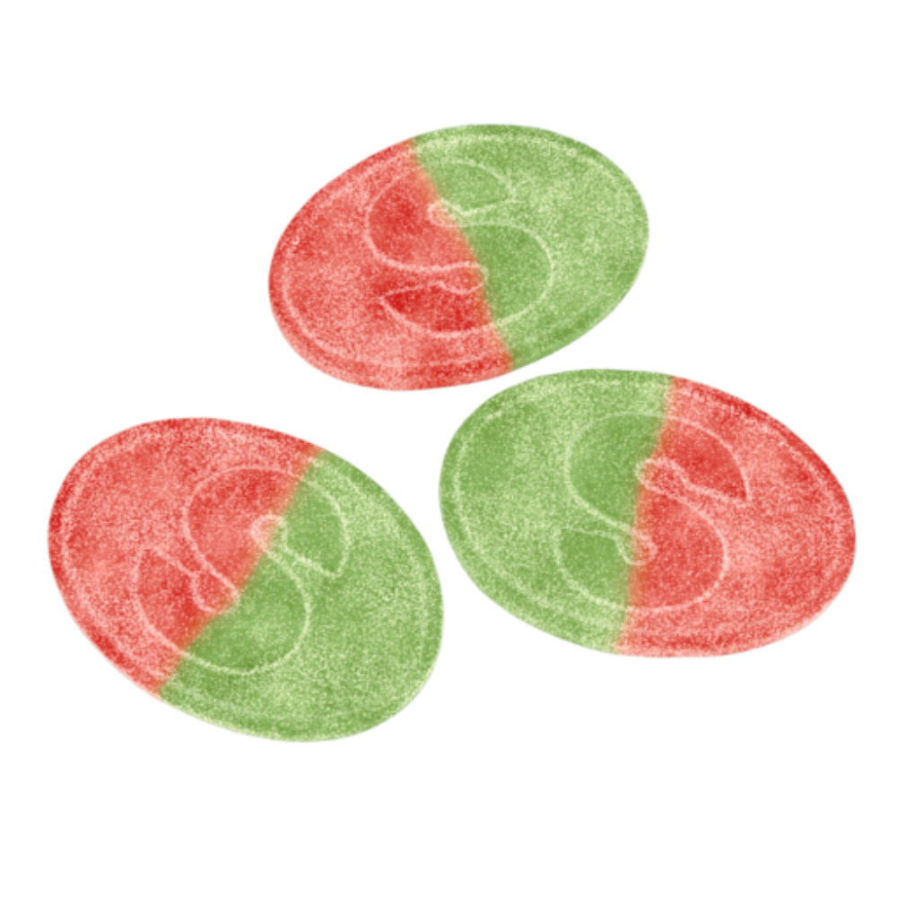 S-Mark Sour Peach Raspberry – svensk surt godteri, søtt og syrlig gummigodbit