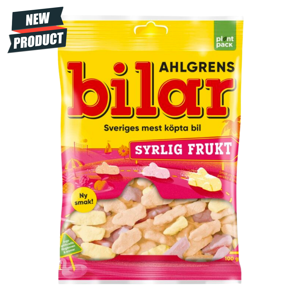 Ahlgrens Cars – Sour Fruit Swedish Car Candy, Tangy & Fruity