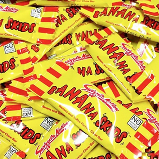 Klassische Kaubonbons mit Banane und Toffee – Banana Skids