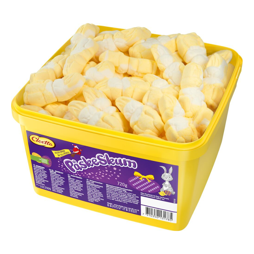Schwedische Oster-Marshmallow-Süßigkeit – Cloetta Paskeskum, fruchtiger Kausnack