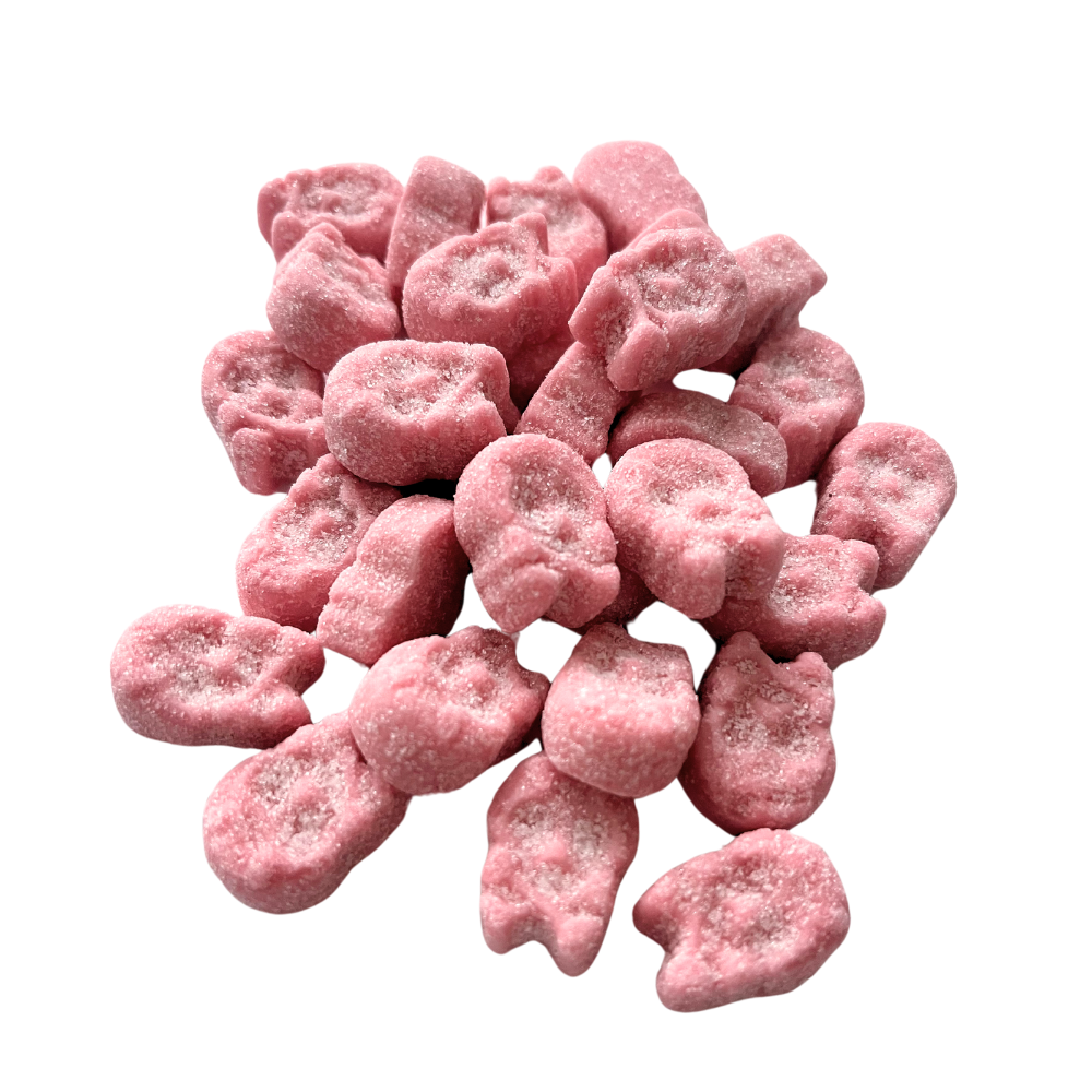 Bubs Mini Cool Raspberry Skull – Schwedisches veganes Schaumbonbon