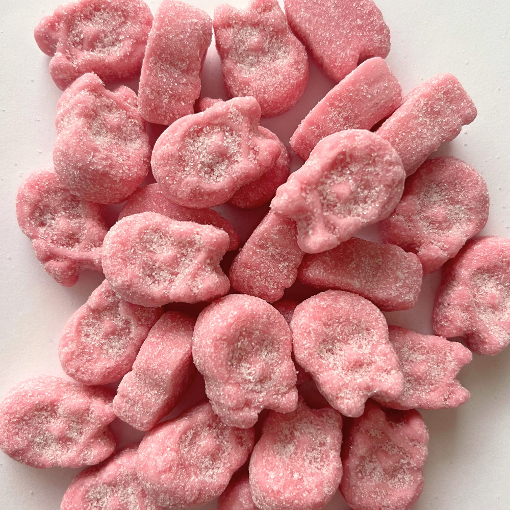 Bubs Mini Cool Raspberry Skull – Schwedisches veganes Schaumbonbon