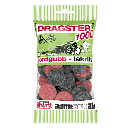 Dragster Erdbeer-Lakritz – Schwedische Süßigkeitenmischung, Frucht- und Lakritzgeschmack