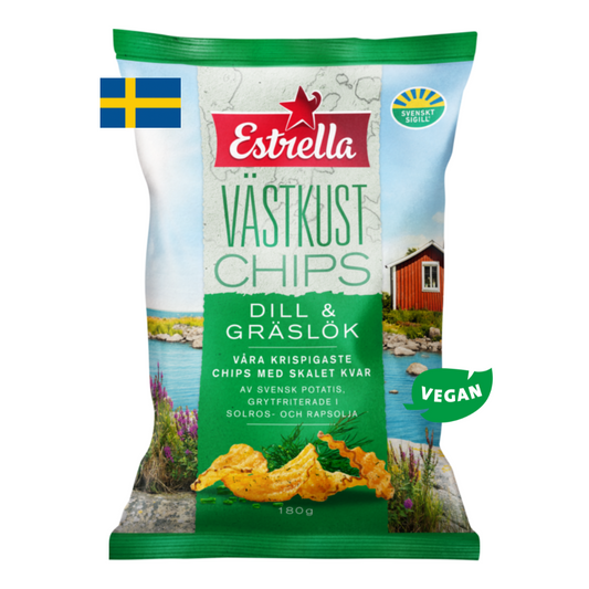 Estrella Västkust Chips – Premium-Snacks mit schwedischem Geschmack, 275 g