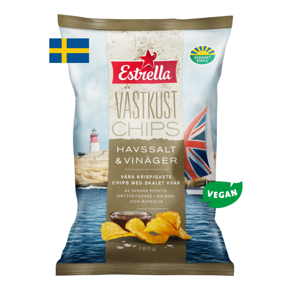 Estrella Västkust Chips – Premium-Snacks mit schwedischem Geschmack, 275 g