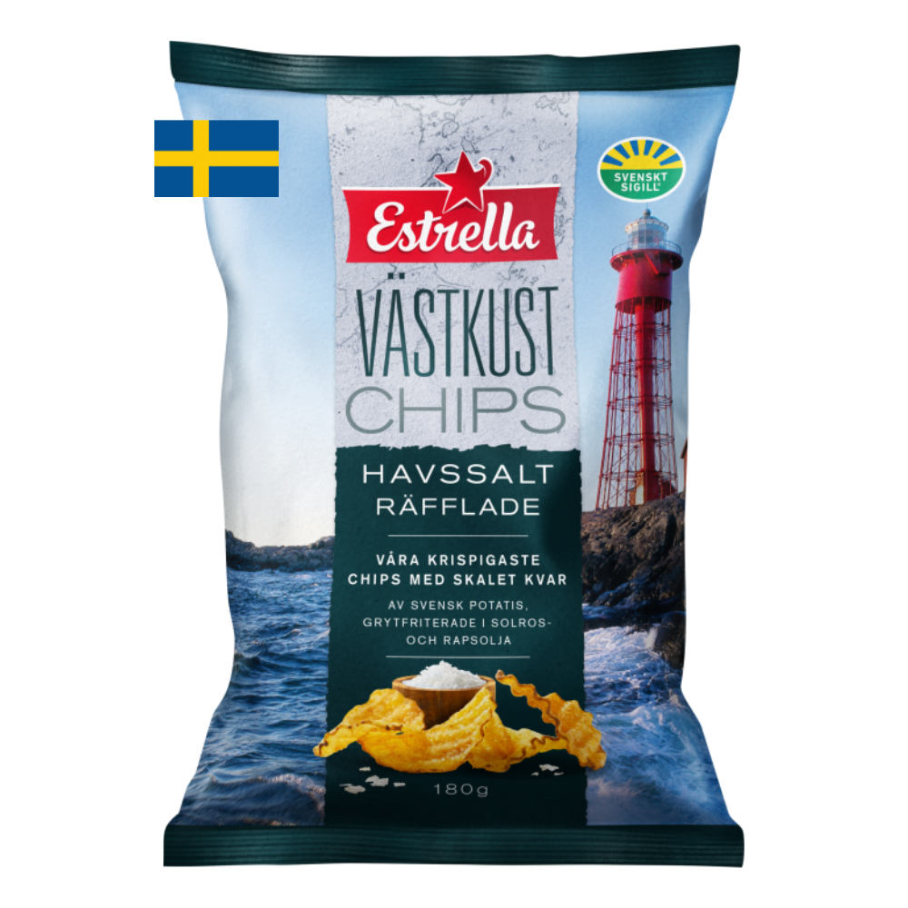 Estrella Västkust Chips – Premium-Snacks mit schwedischem Geschmack, 275 g