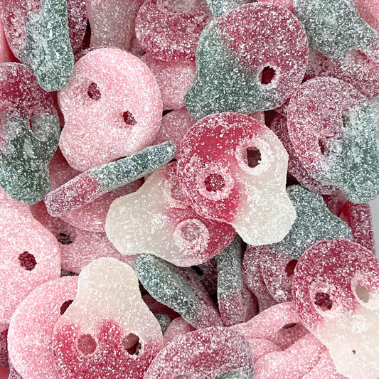 Swedish Sour Skull Mix Eine würzig-fruchtige vegane Süßigkeiten-Auswahl 4o mini