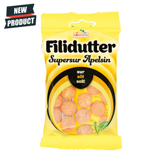 Filidutter Super Sour Orangenbonbon 65g