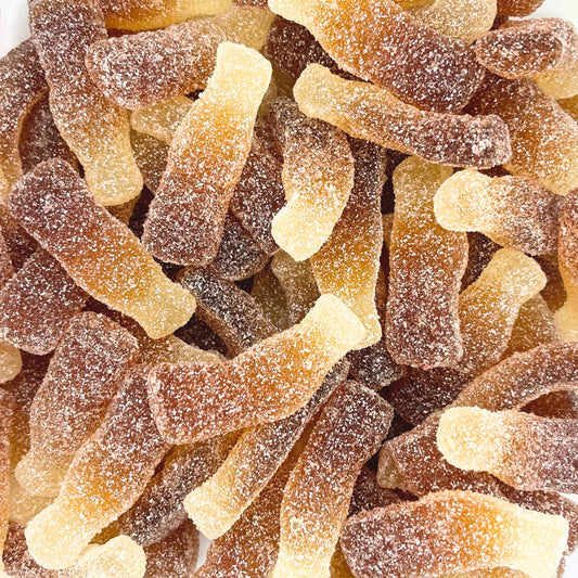 Sprudelnde Cola-Flaschen – Saure und süße Gummibärchen mit Cola-Geschmack, spritziger Genuss