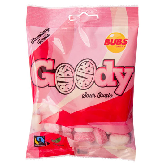 Swedish BUBS Goody Erdbeer-Vanille-Bonbons – Vegane schwedische Süßigkeiten mit Erdbeer- und Vanillegeschmack (3.175 oz)/Beutel