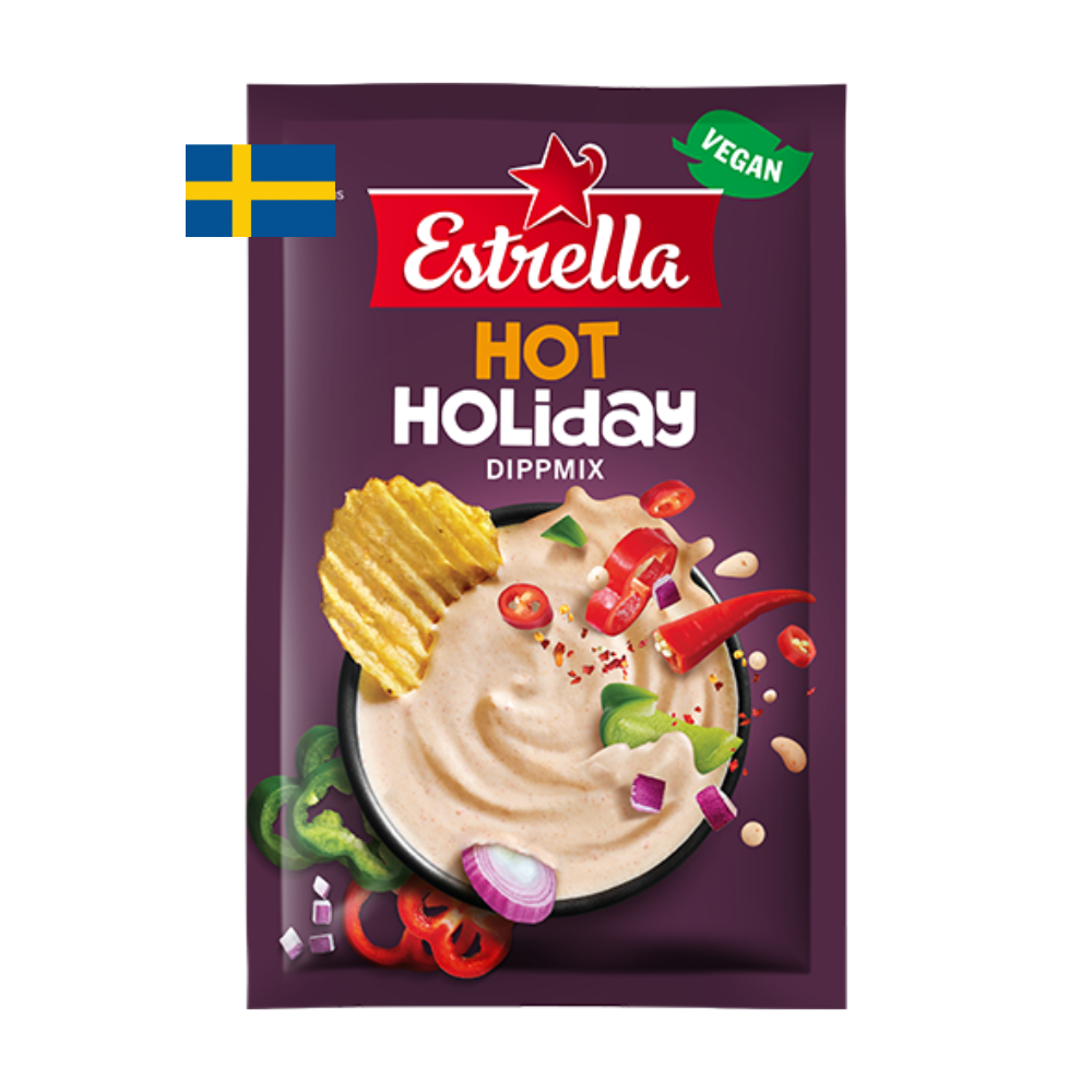 Schwedischer Dip für Chips, Estrella, verschiedene Geschmacksrichtungen, Sauerrahm, Zwiebel, Tortilla, Feiertag, Ranch