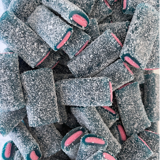 Blaue Himbeere – Schwedische saure Süßigkeit mit würzigem Geschmack