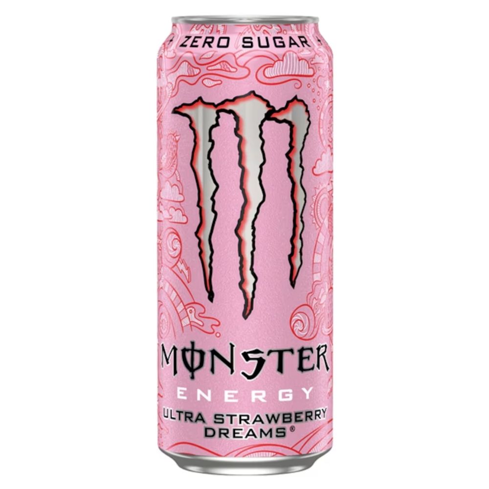 Monster Ultra Strawberry Dreams – Zuckerfreier Energydrink mit Erdbeergeschmack 16 fl oz