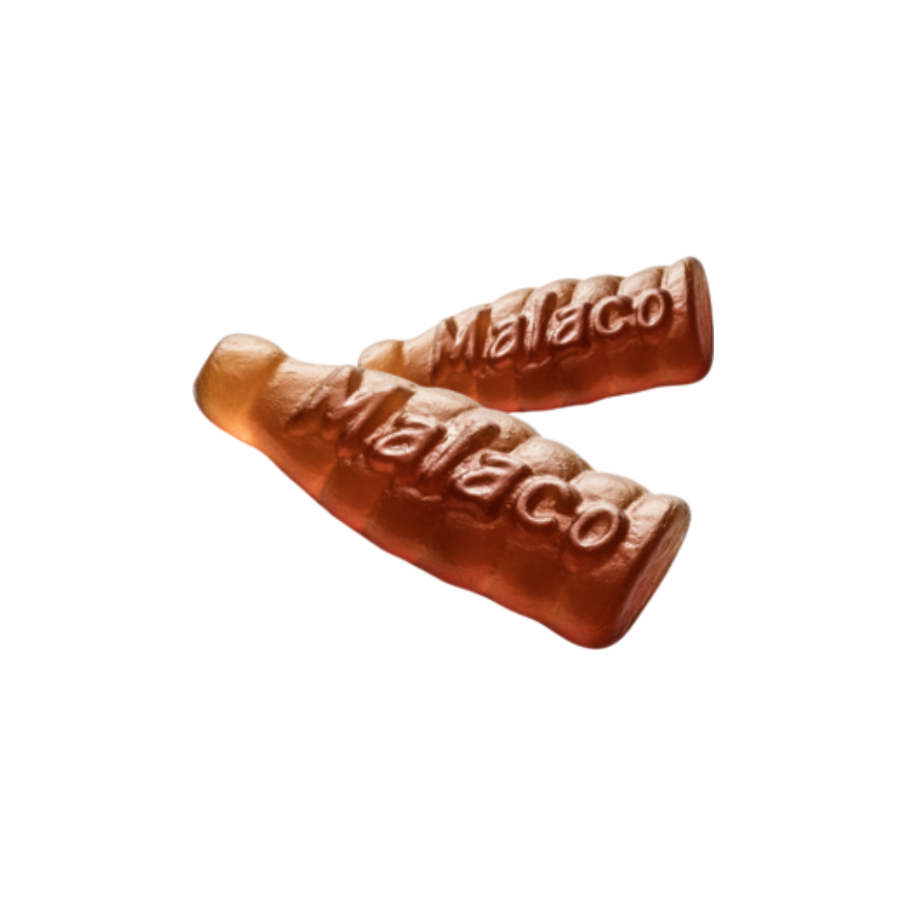 Swedish Big Cola Bottles – Classic Gummy Soda Flavor Malaco Candy