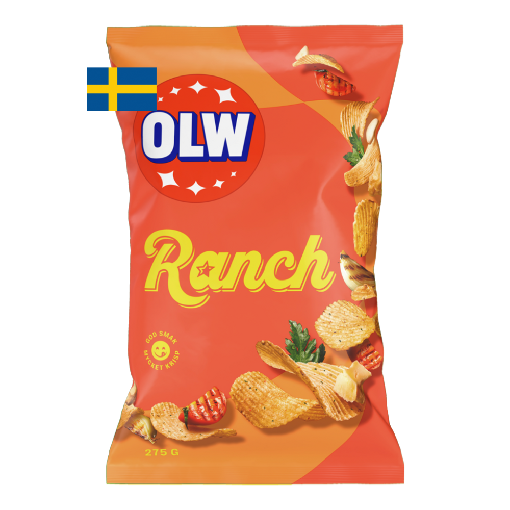 Estrella Swedish Chips Variety Pack – 180g (9.7oz) – Butter, Sea Salt, Ranch, Garlic, Cheddar & Red Onion Flavors