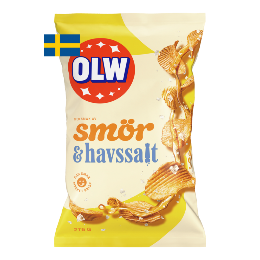 Estrella Swedish Chips Variety Pack – 180g (9.7oz) – Butter, Sea Salt, Ranch, Garlic, Cheddar & Red Onion Flavors