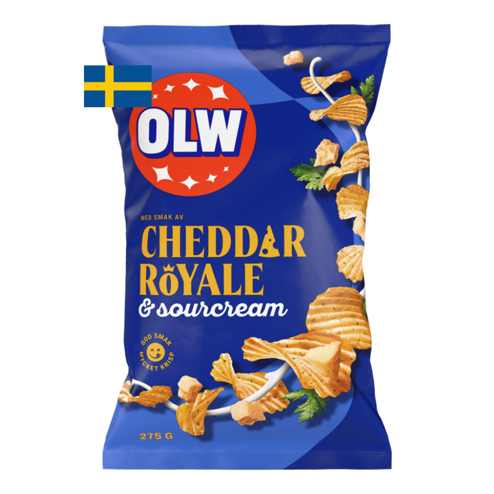 Estrella Swedish Chips Variety Pack – 180g (9.7oz) – Butter, Sea Salt, Ranch, Garlic, Cheddar & Red Onion Flavors