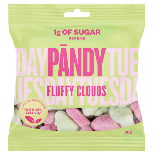 Pandy Candy Fluffy Clouds Vegan Swedish Marshmallow Candy Soft Fruity Gelatin Free Treats
