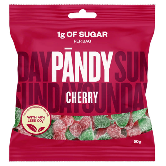 Pandy Cherry 1g Sugar Swedish Vegan Candy Sweet And Tart Cherry Flavored Treats Gelatin Free Chewy Candy