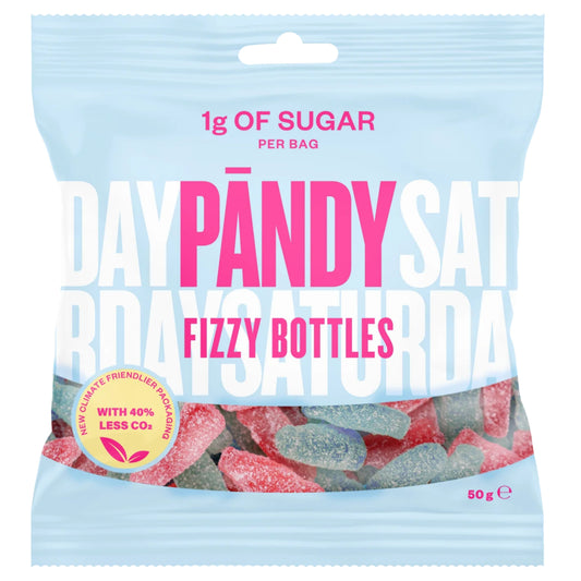 Pandy Fizzy Bottles Low Sugar Vegan Candy With 1g Sugar Sour Cola Flavor Swedish Gummies