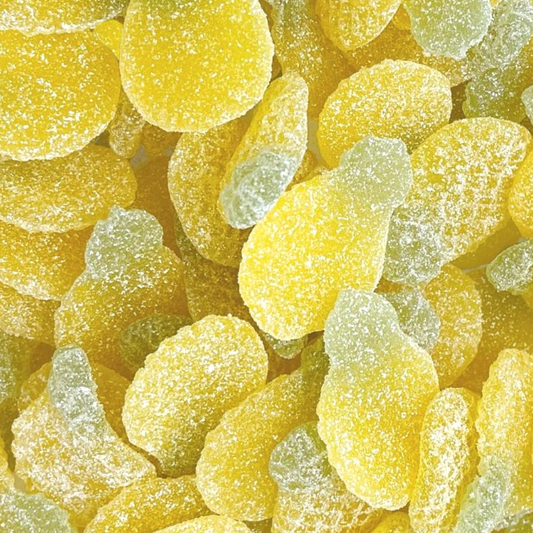 Saure Ananasbonbons, schwedische tropische Kaubonbons mit saurem Kick