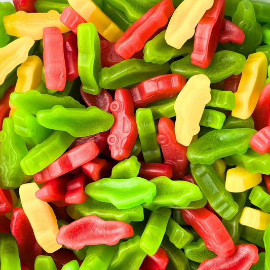 Retro-Rennautos – Weiche und süße Kausnacks