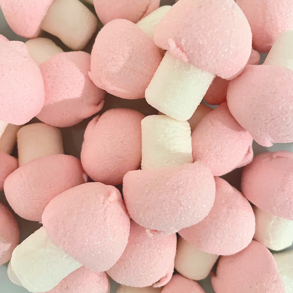 Schwedische Marshmallow-Pilze – 1/2 Pfund zähe, schwammige Süßigkeit mit leichtem Vanillegeschmack