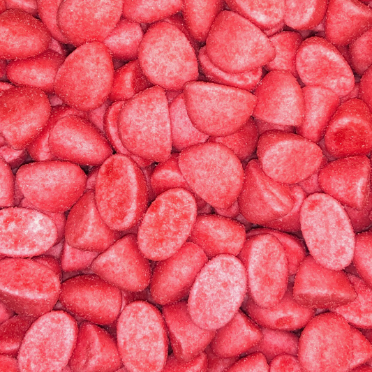Erdbeer-Softies, weiche/harte und zähe schwedische Süßigkeiten
