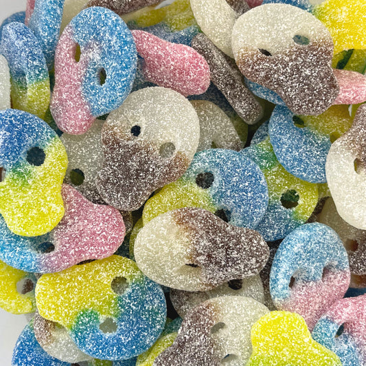 Swedish Sour Skull Mix Eine würzig-fruchtige vegane Süßigkeiten-Auswahl 4o mini