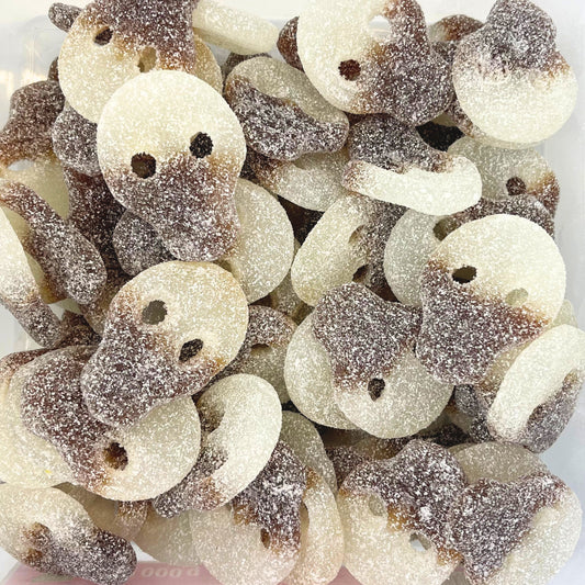 Tangy Chewy Veggie Sour Cola Skulls Gelatin Free Fizzy Candy