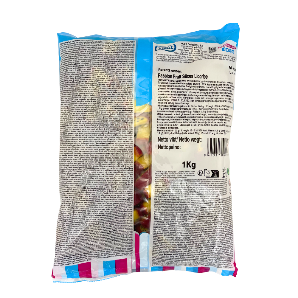 Vidal Passionfruit Licorice Slices – Tropical, Sweet & Tangy Chewy Candy, 2lbs (1kg)