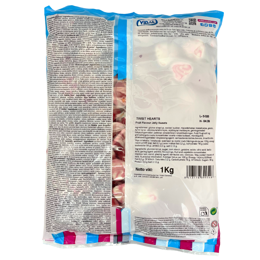 Twisted Heart Gummy Candy – Sweet, Chewy & Fruity Delights, 2 lbs