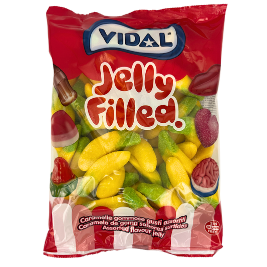 Vidal Filled Bananas – Chewy Banana Candy with Creamy Filling, 1kg (2 lbs)