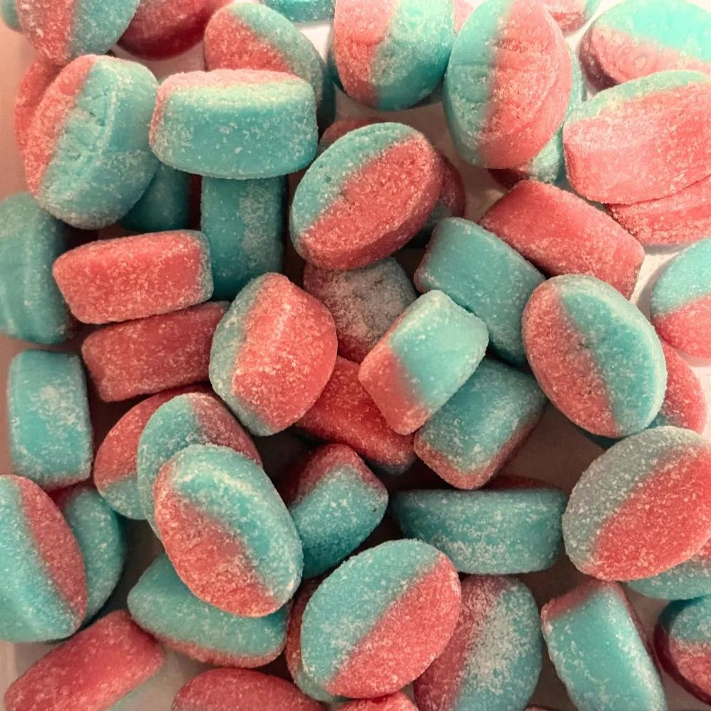 BUBS Mini Sour Ovals Himbeere/Blaubeere – vegane schwedische Süßigkeiten, spritzige und fruchtige Leckereien!